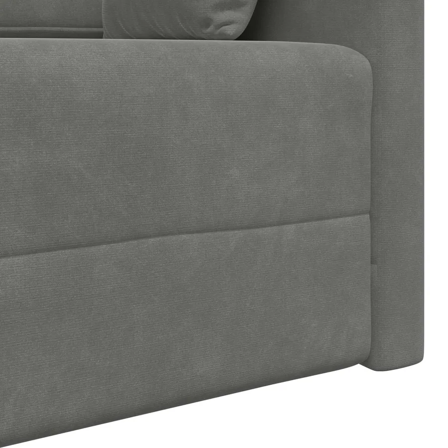 Canapé-lit au sol Gris foncé 213 x 70 x 77 cm Velours - 9