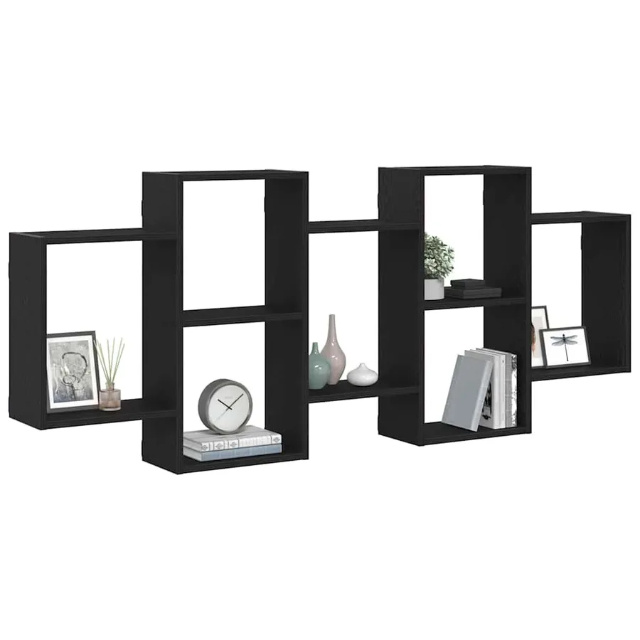Étagère murale en chêne noir 159 x 18 x 65 cm bois d'ingénierie - 4