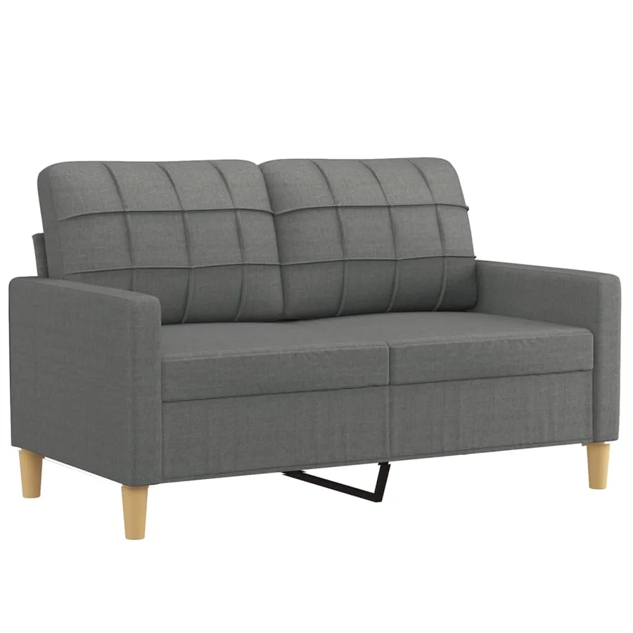 Ensemble de canapés 3 pcs coussins gris foncé tissu - 3