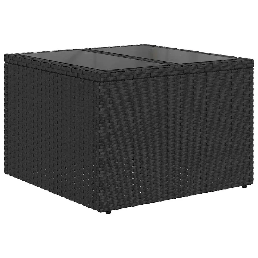 Ensemble de canapé de jardin 8 pcs avec coussins noir résine tressée - 4