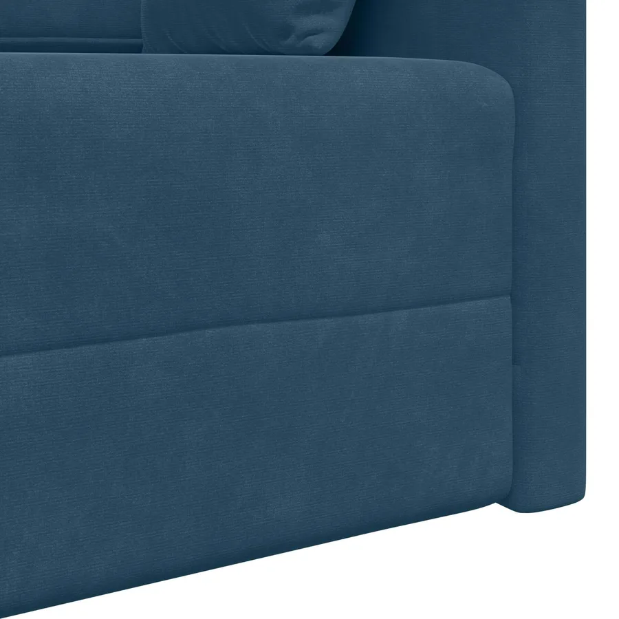Canapé-lit au sol Bleu 213 x 70 x 77 cm Velours - 9