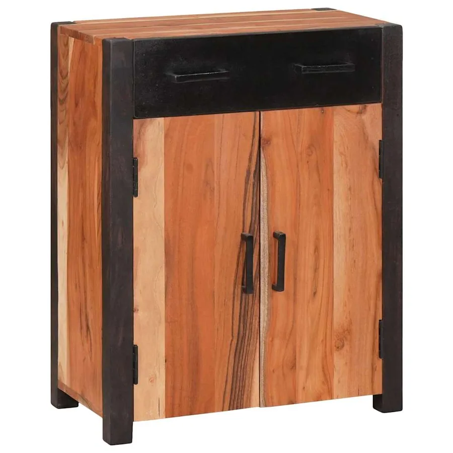 Buffet avec tiroir Marron 55 x 30 x 75 cm Bois d'Acacia Massif - 2