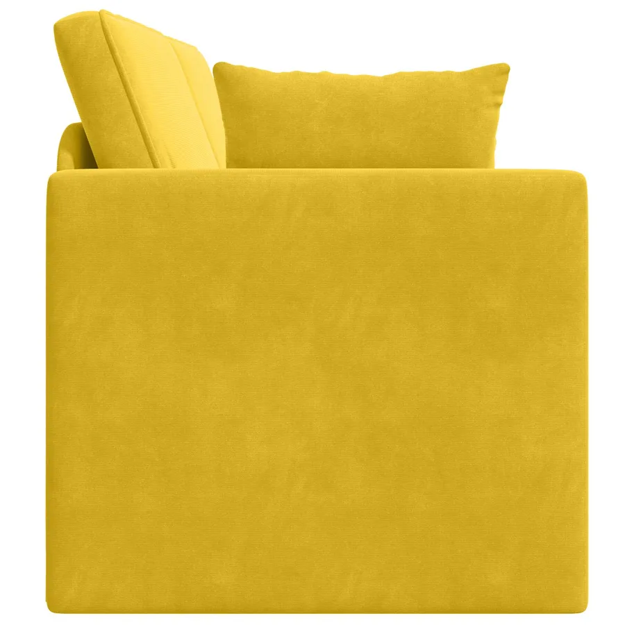 Canapé-lit au sol Jaune 213 x 70 x 77 cm Velours - 6