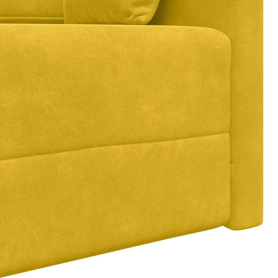 Canapé-lit au sol Jaune 213 x 70 x 77 cm Velours - 9