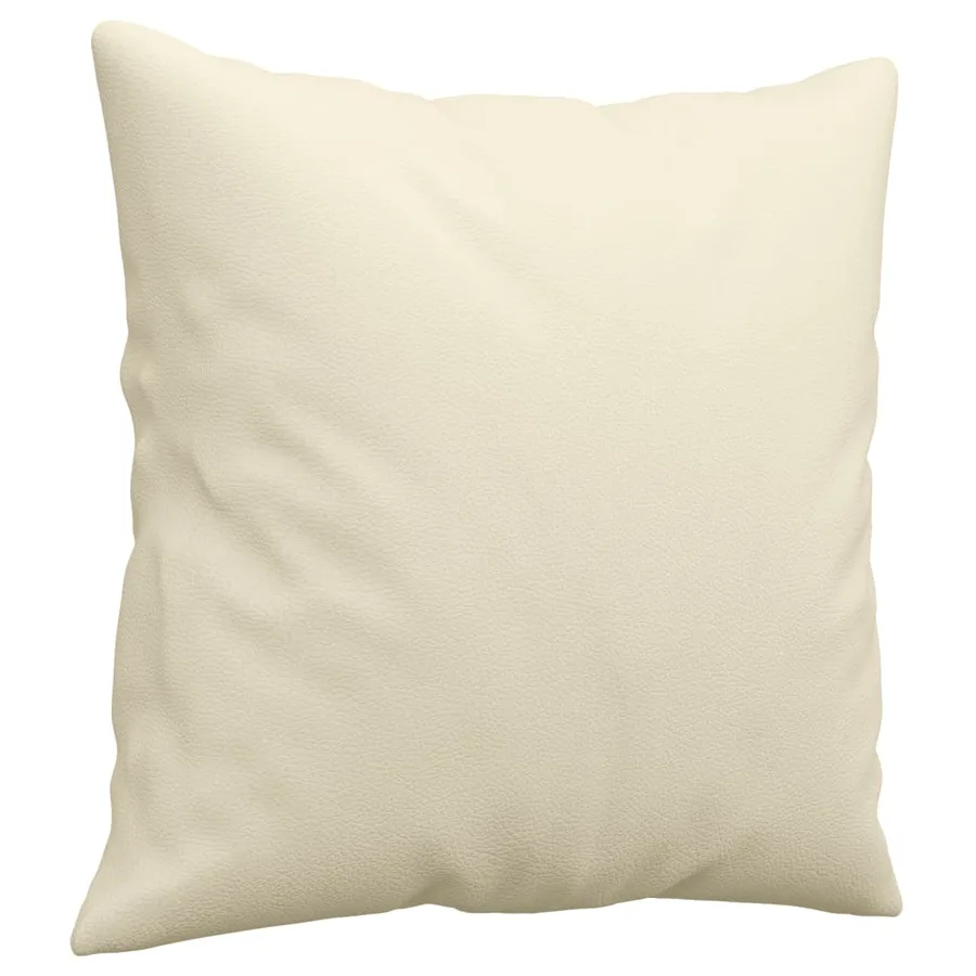 Ensemble de canapés 2 pcs avec coussins crème similicuir - 6