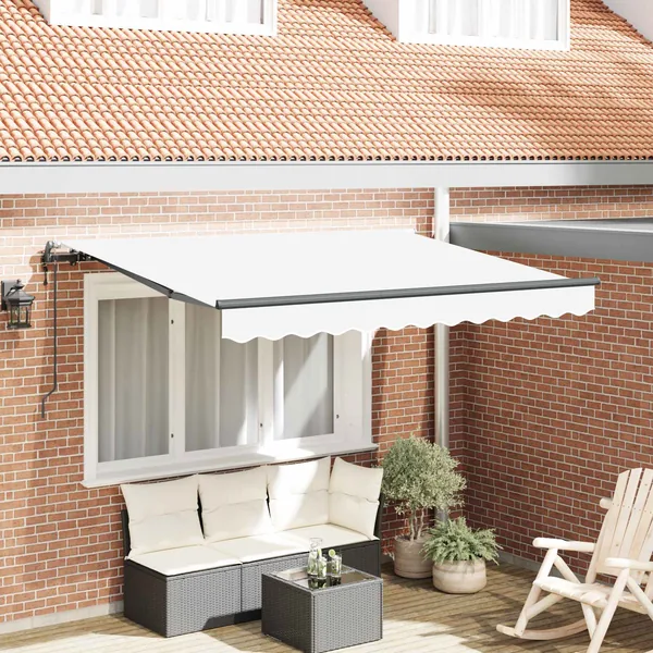 Auvent Rétractable Blanc 300 x 200 cm tissu