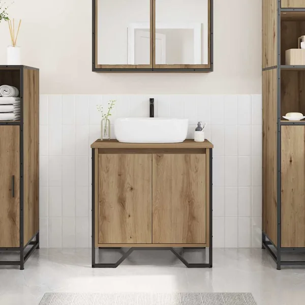 Meuble de Lavabo de Salle de Bain Chêne artisanal