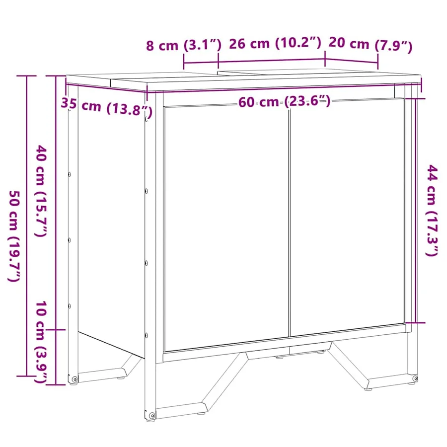 Meuble de Lavabo de Salle de Bain Chêne artisanal - 13
