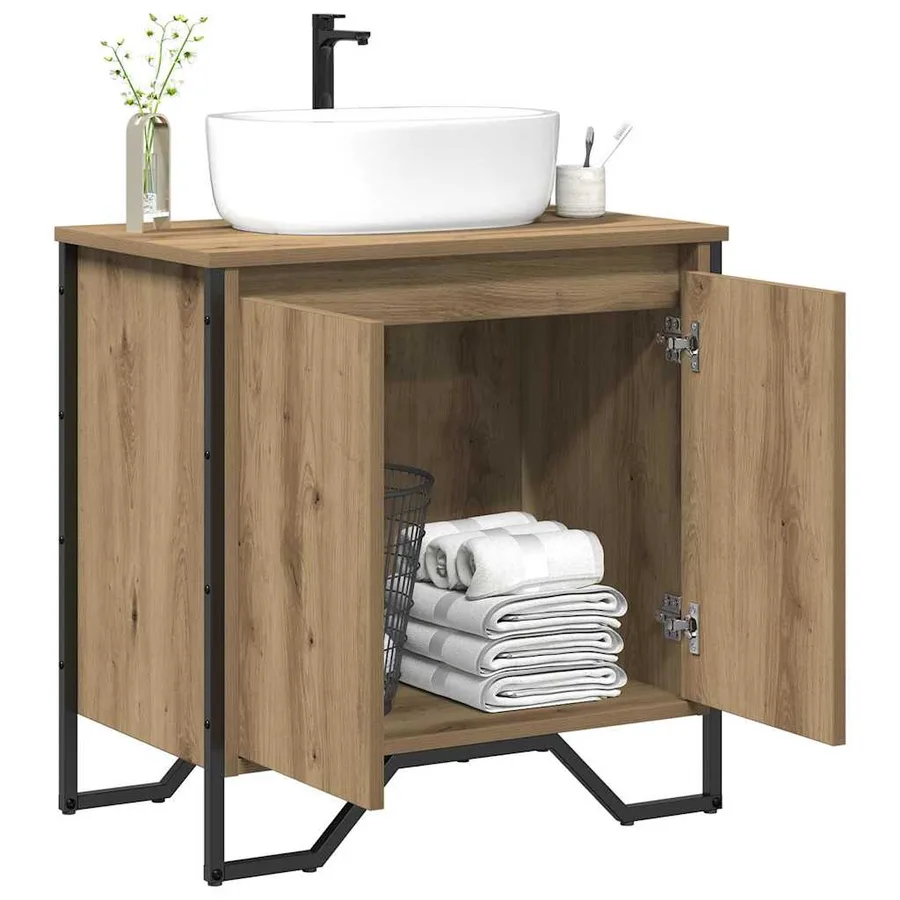 Meuble de Lavabo de Salle de Bain Chêne artisanal - 3