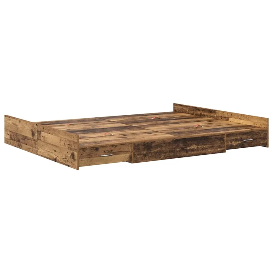 Cadre de lit avec rangement Bois Ancien 140 x 200 cm - 4