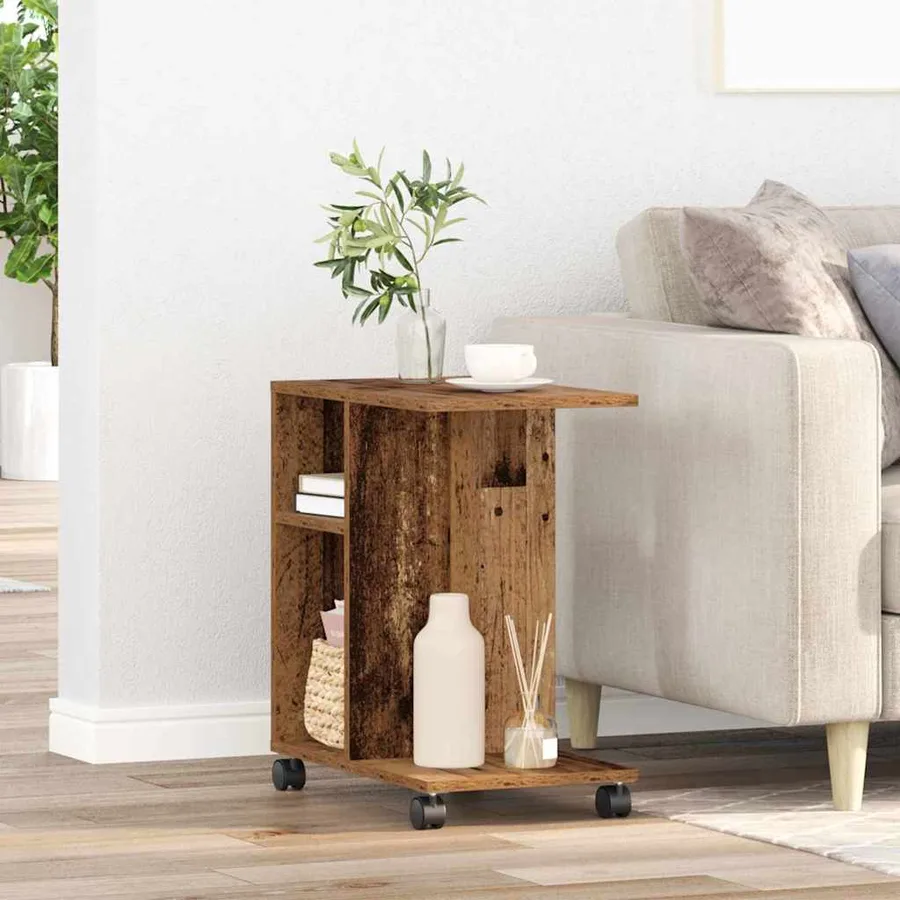 Table d'appoint Bois ancien 50 x 30 x 55 cm Bois d'ingénierie - 4