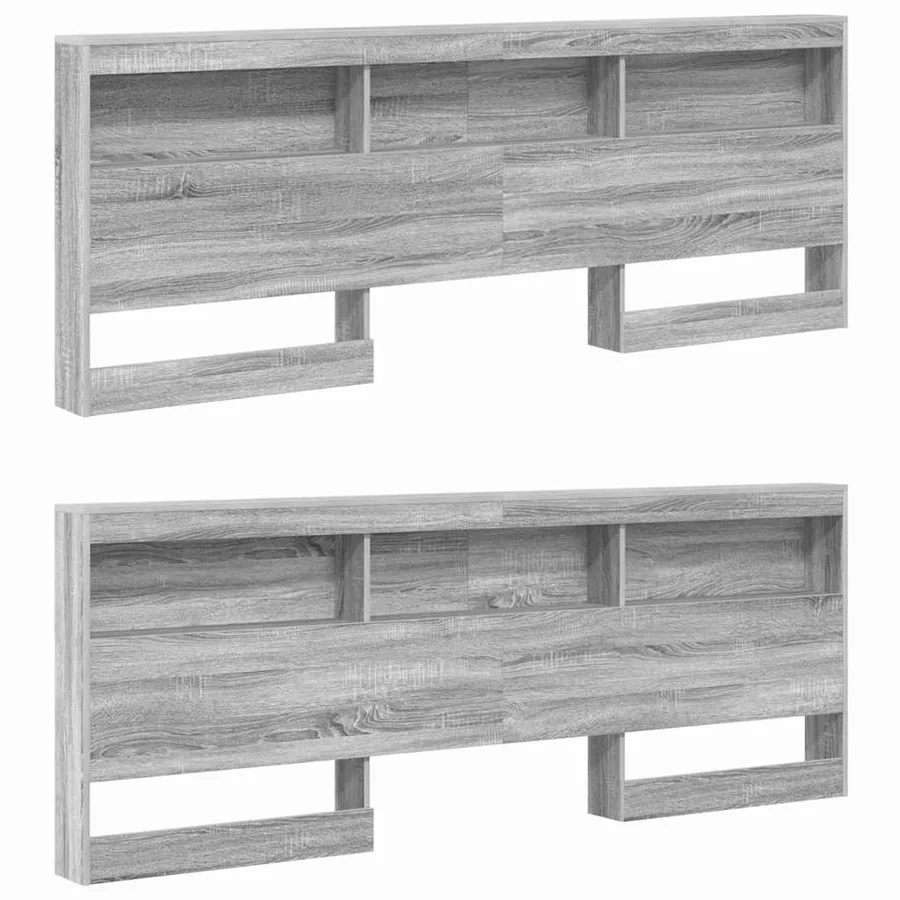 Lit Bibliothèque Sonoma gris 180 x 200 cm Bois d'ingénierie - 5