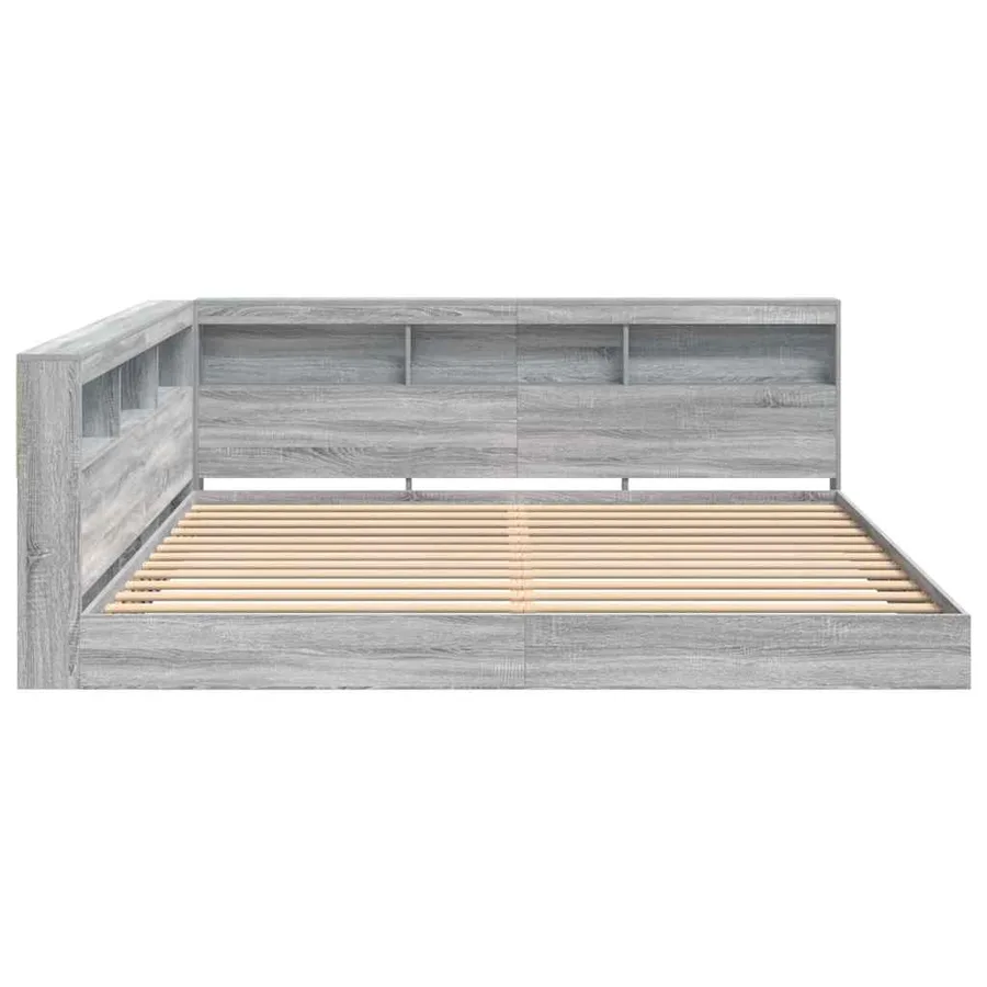 Lit Bibliothèque Sonoma gris 180 x 200 cm Bois d'ingénierie - 7