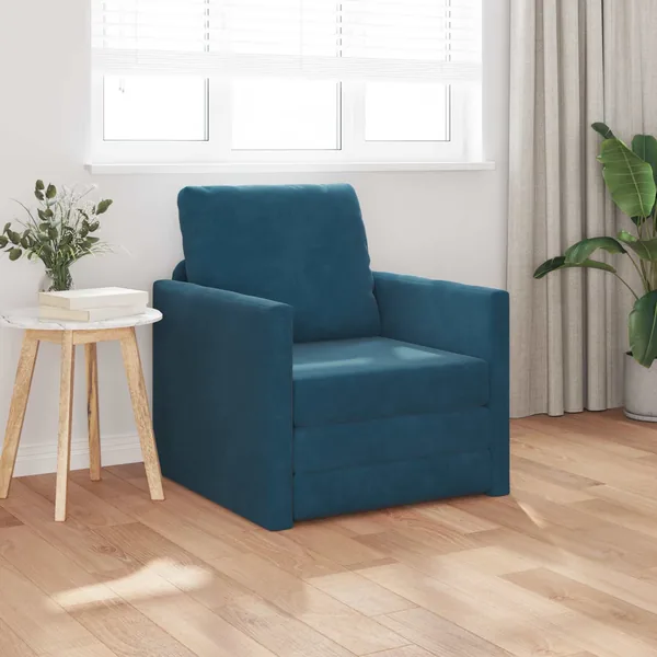 Canapé-Lit Bleu 74 x 77 x 81 cm Velours
