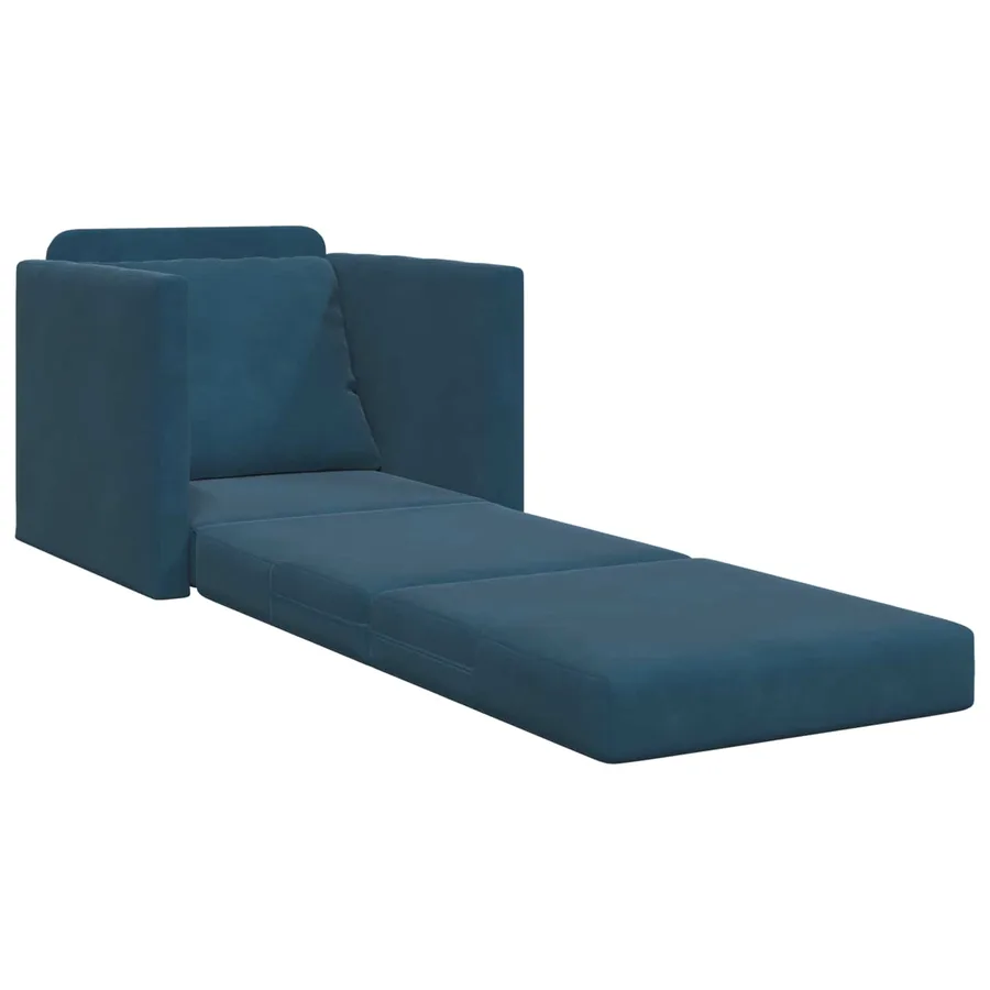 Canapé-Lit Bleu 74 x 77 x 81 cm Velours - 4