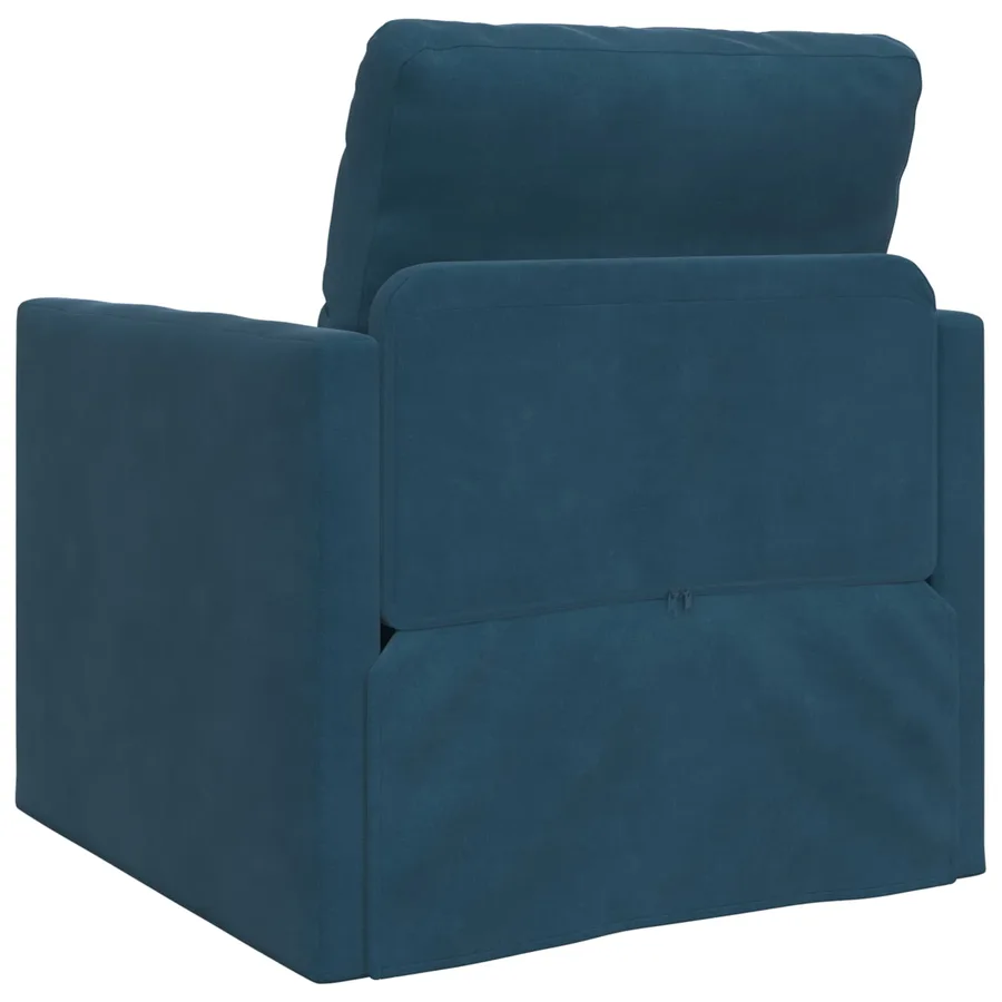 Canapé-Lit Bleu 74 x 77 x 81 cm Velours - 7