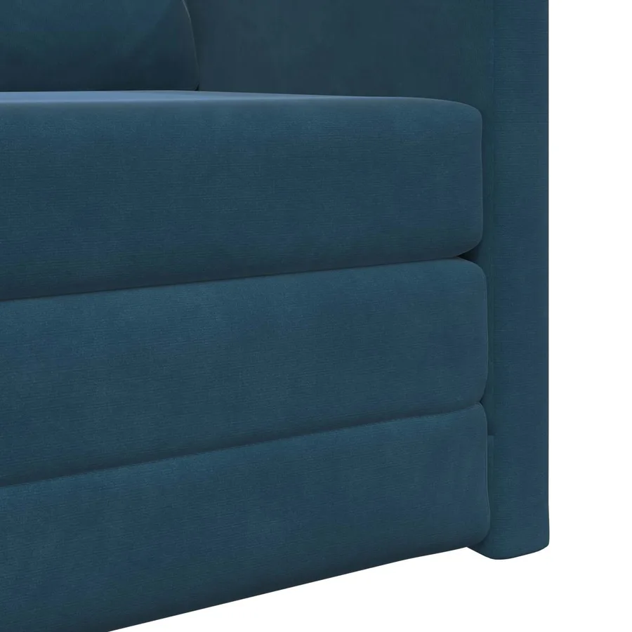 Canapé-Lit Bleu 74 x 77 x 81 cm Velours - 9