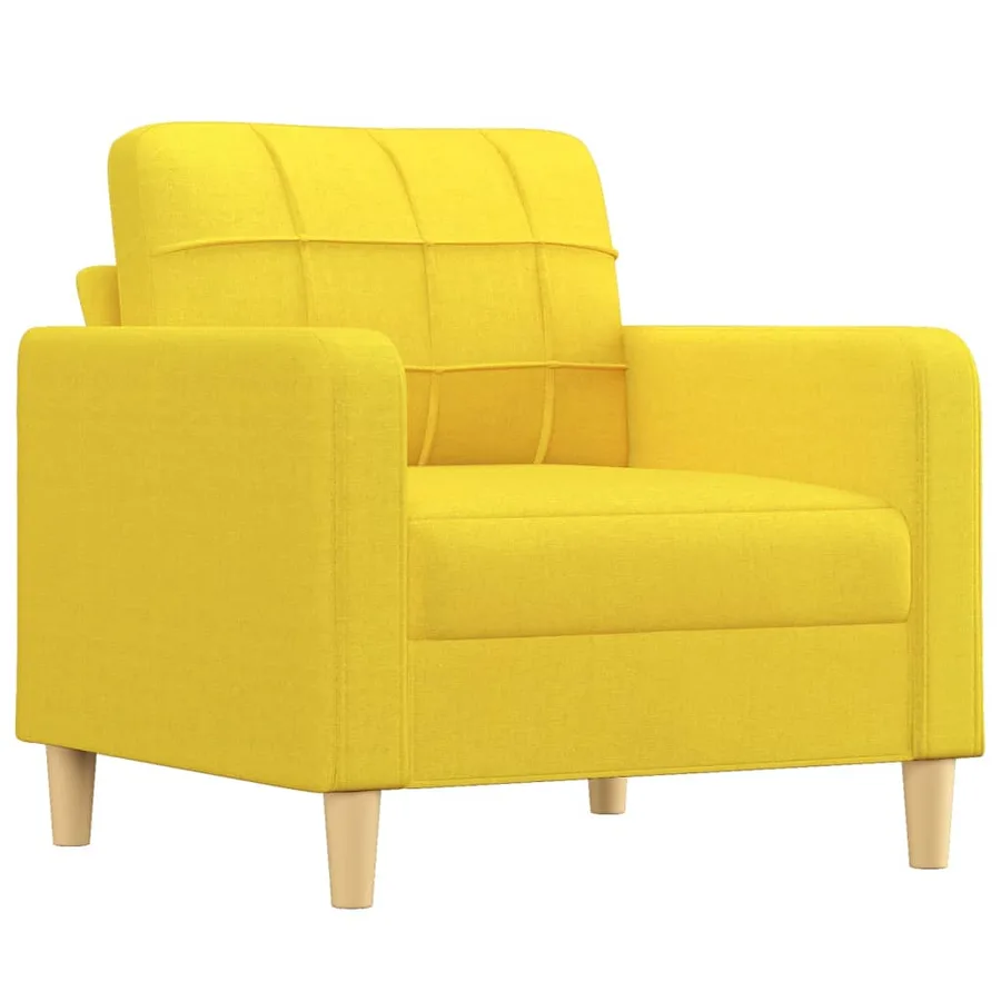 Ensemble de canapés 4 pcs avec coussins jaune clair tissu - 3