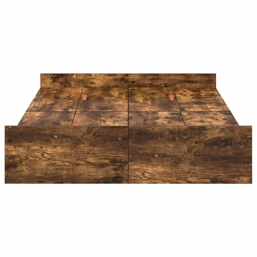 Cadre de lit avec rangement avec tiroir Chêne fumé 120 x 190 cm - 6