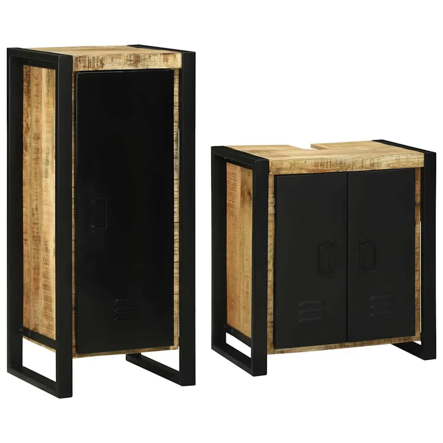 Ensemble de mobilier de salle de bain avec étagère 2 pcs - 2
