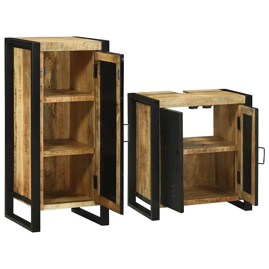 Ensemble de mobilier de salle de bain avec étagère 2 pcs - 4