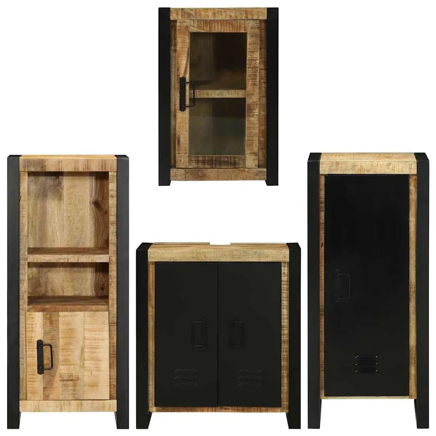 Ensemble de mobilier de salle de bain avec étagère 4 pcs - 9