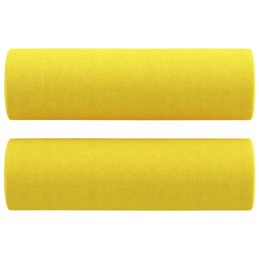 Ensemble de canapés 3 pcs avec coussins jaune clair tissu - 6