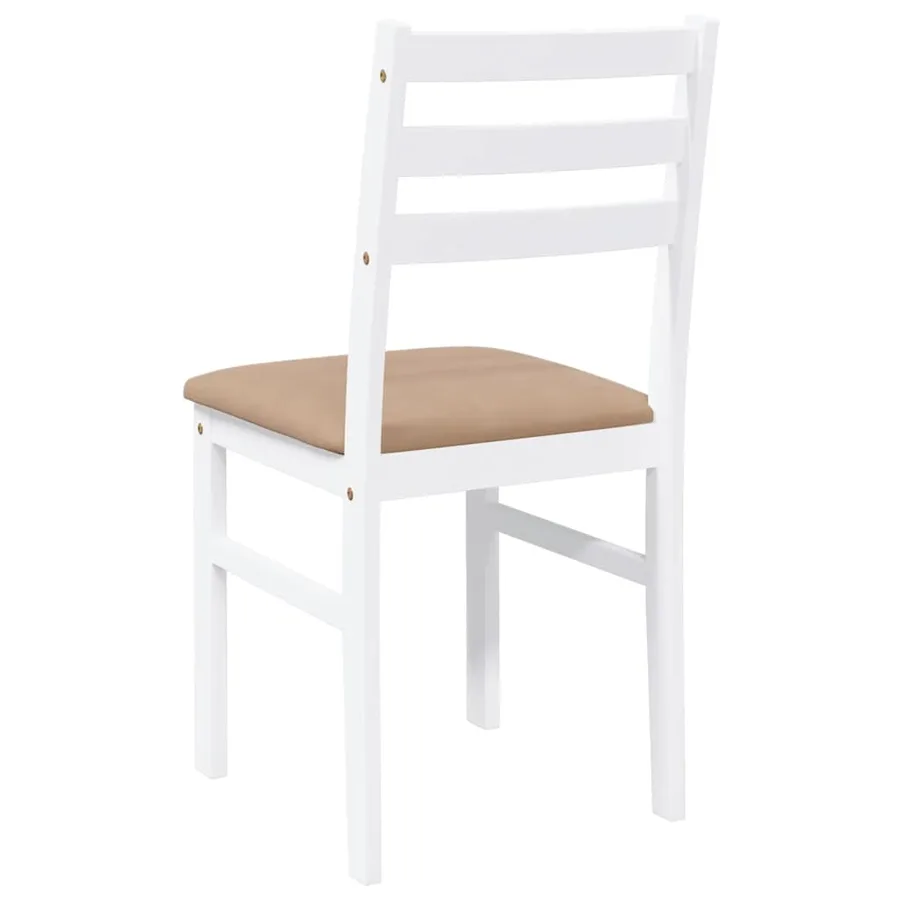 Chaises à manger coussins 2 pcs blanc bois massif caoutchouc - 7