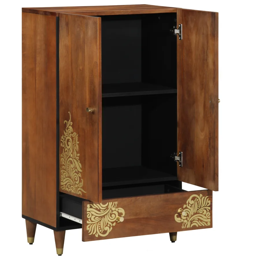 Haut Armoire Marron 60 x 33 x 100 cm Bois de mangue massif - 2