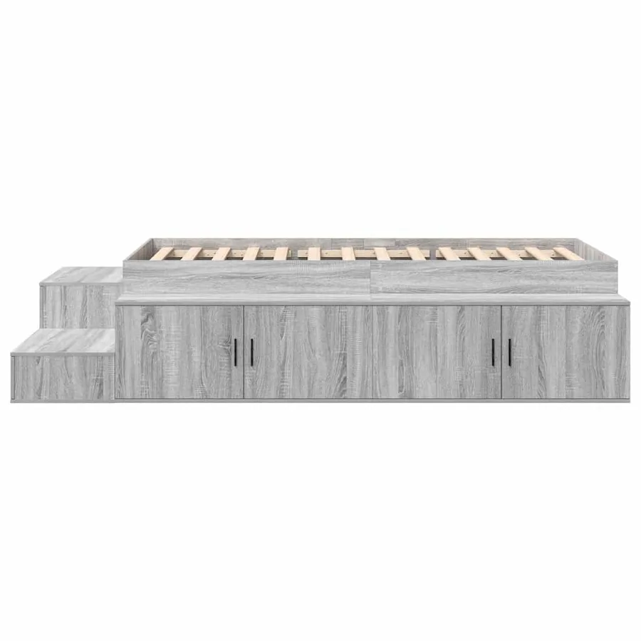 Cadre de lit avec rangement Gris Sonoma 75 cm Bois d'ingénierie - 7