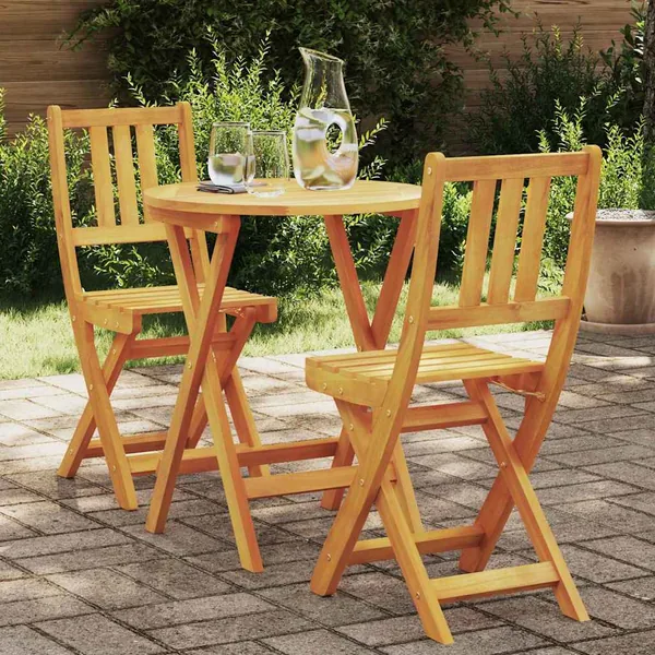 Ensemble bistrot 3 pcs Huile Naturelle Bois d'Acacia Massif