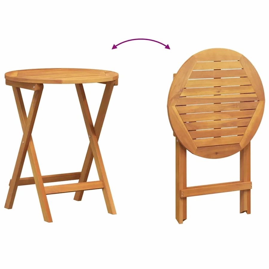 Ensemble bistrot 3 pcs Huile Naturelle Bois d'Acacia Massif - 10