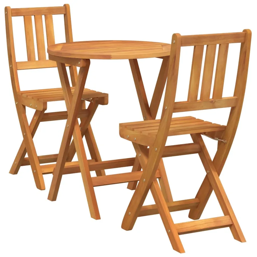 Ensemble bistrot 3 pcs Huile Naturelle Bois d'Acacia Massif - 2