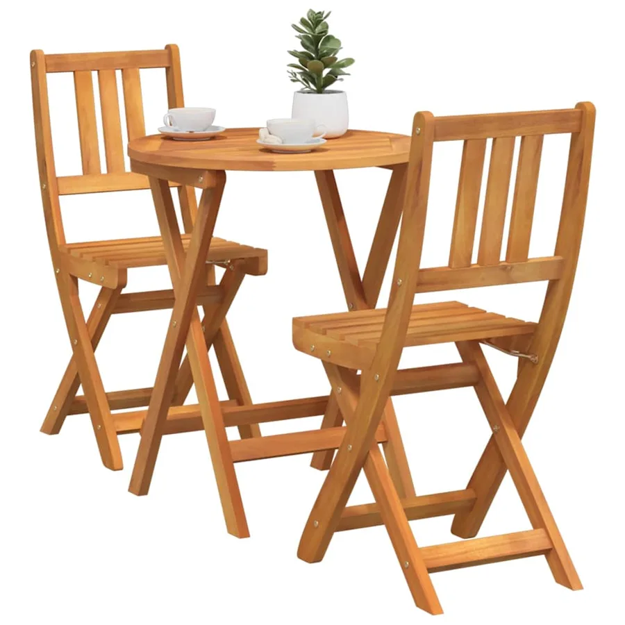 Ensemble bistrot 3 pcs Huile Naturelle Bois d'Acacia Massif - 3