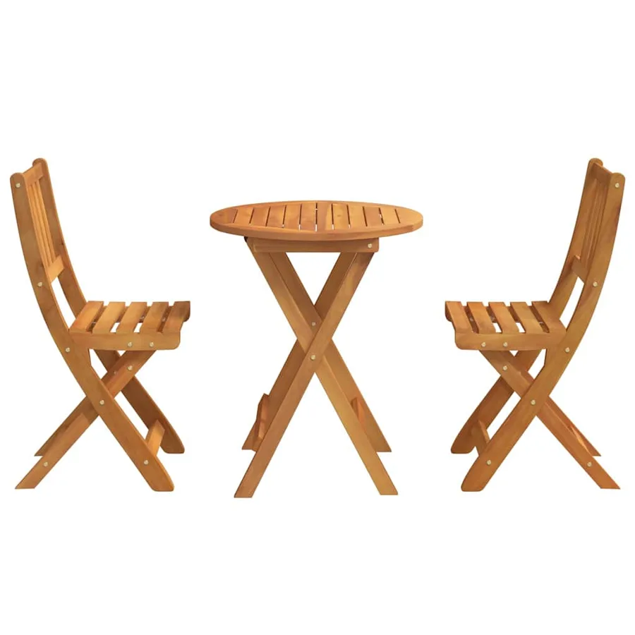 Ensemble bistrot 3 pcs Huile Naturelle Bois d'Acacia Massif - 7