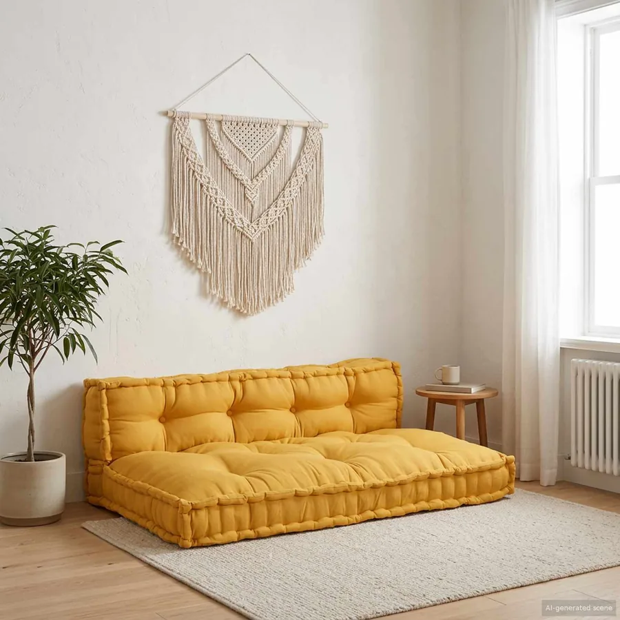 Coussin de canapé sur palette 2 pcs Jaune 120 x 80 x 38 cm