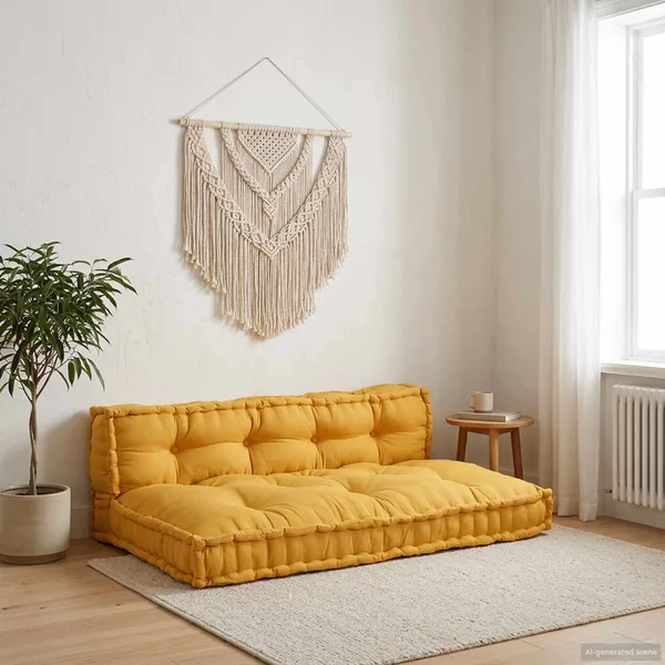 Coussin de canapé sur palette 2 pcs Jaune 120 x 80 x 38 cm