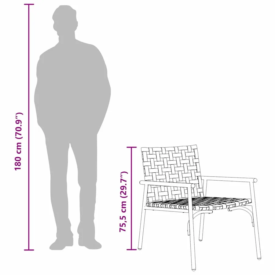 Ensemble de salle à manger pour jardin 4 pcs Marron polyrotin - 12