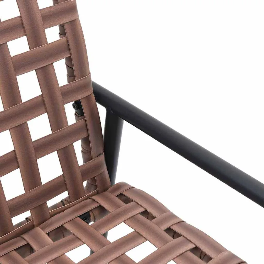Ensemble de salle à manger pour jardin 4 pcs Marron polyrotin - 7