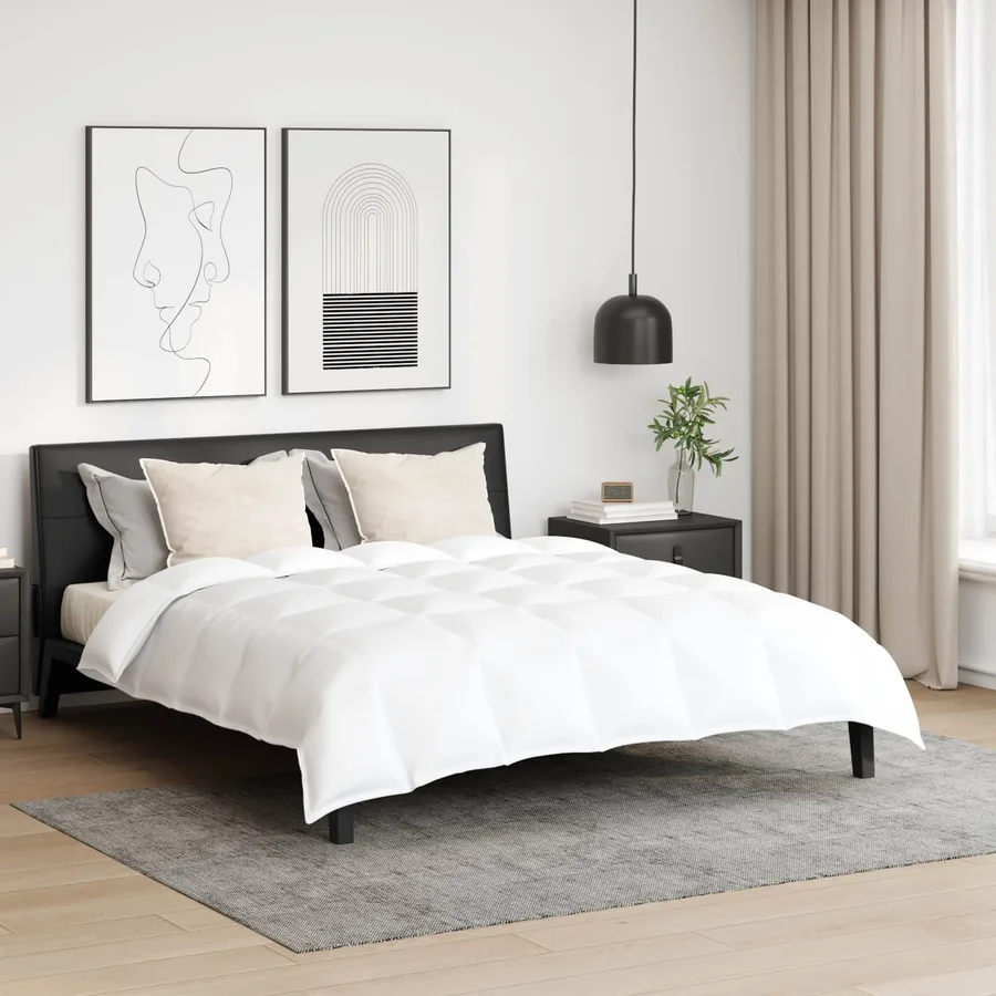 Ensemble de Duvet avec oreiller 3 pcs Blanc Plume de canard