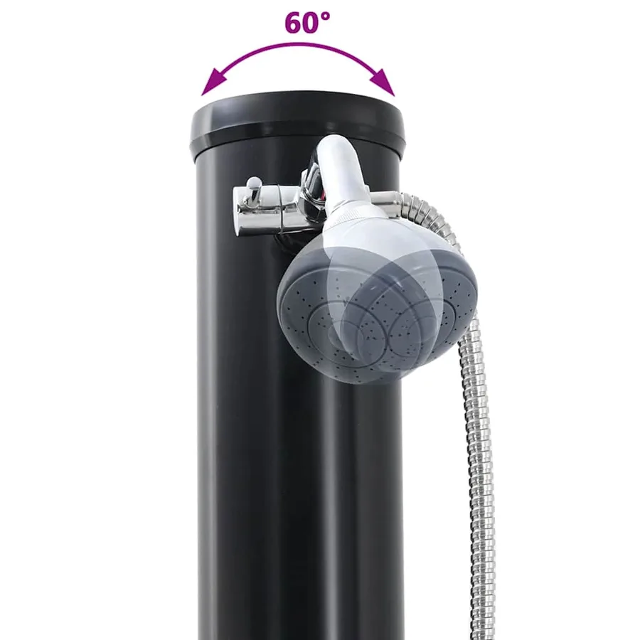 Douche solaire extérieure Noir 217 cm PVC et Aluminium - 11