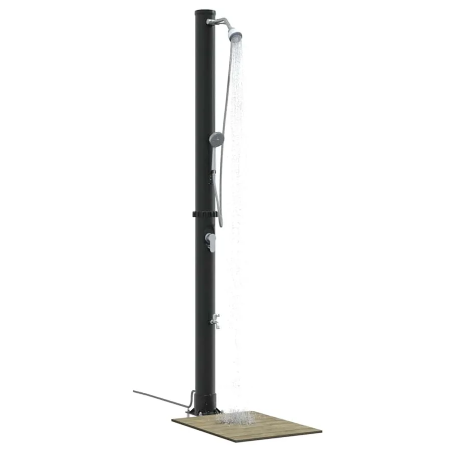 Douche solaire extérieure Noir 217 cm PVC et Aluminium - 3