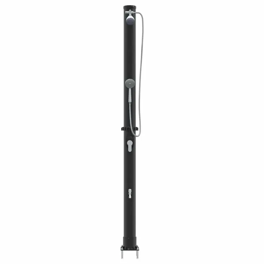 Douche solaire extérieure Noir 217 cm PVC et Aluminium - 5