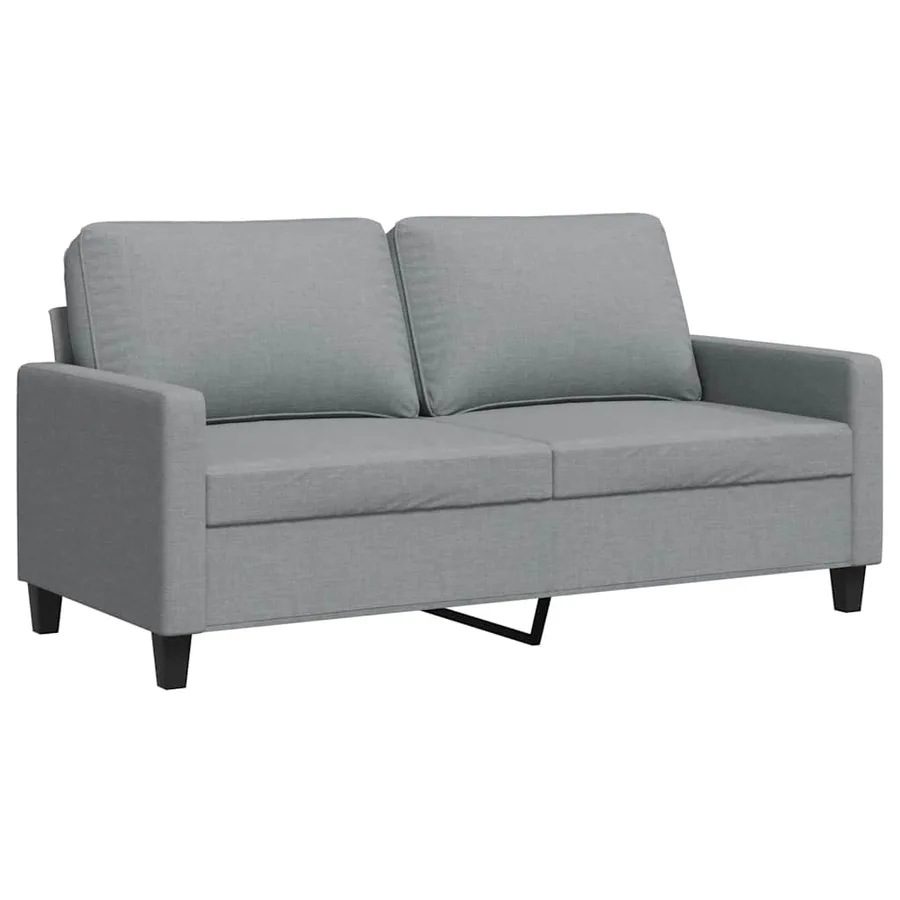 Canapé à 2 places Gris clair 140 cm Tissu - 2