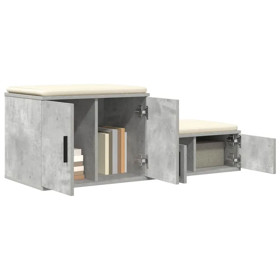 Armoire de rangement 2 pcs Gris béton 118 x 41 x 40 cm - 3