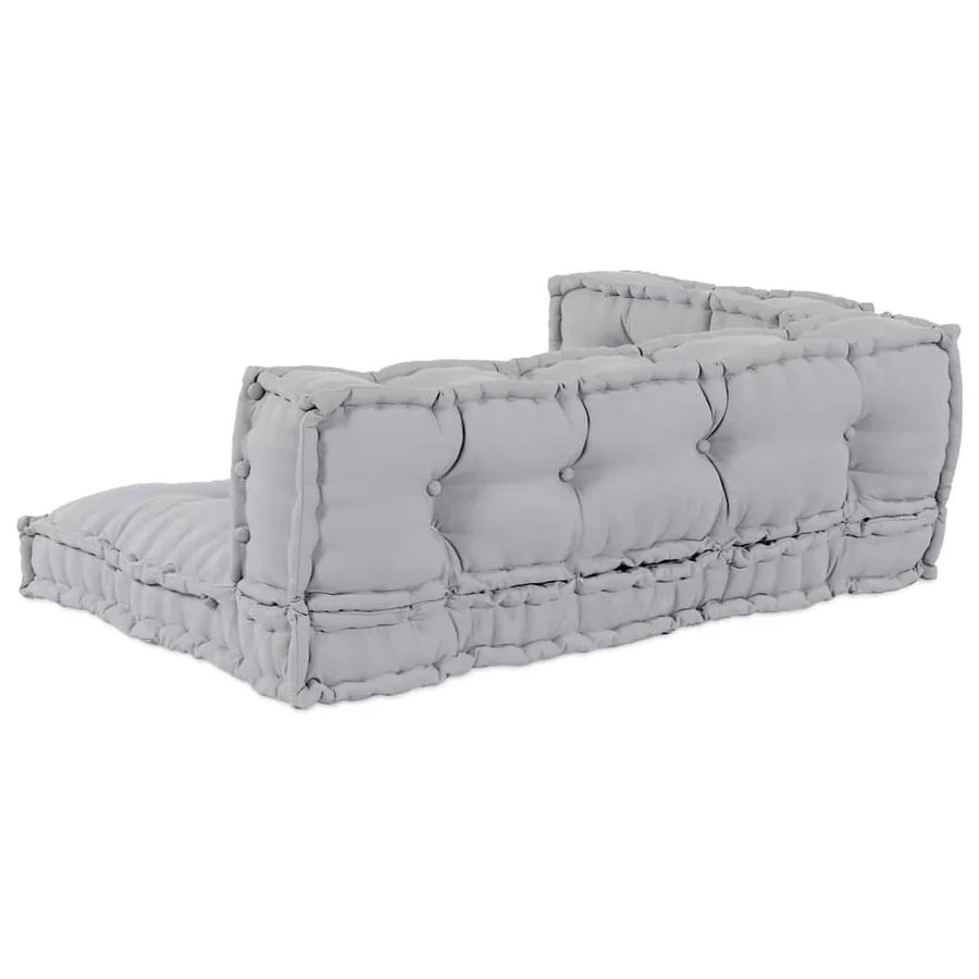 Coussin de canapé sur palette 3 pcs Gris 120 x 80 x 38 cm Tissu - 5