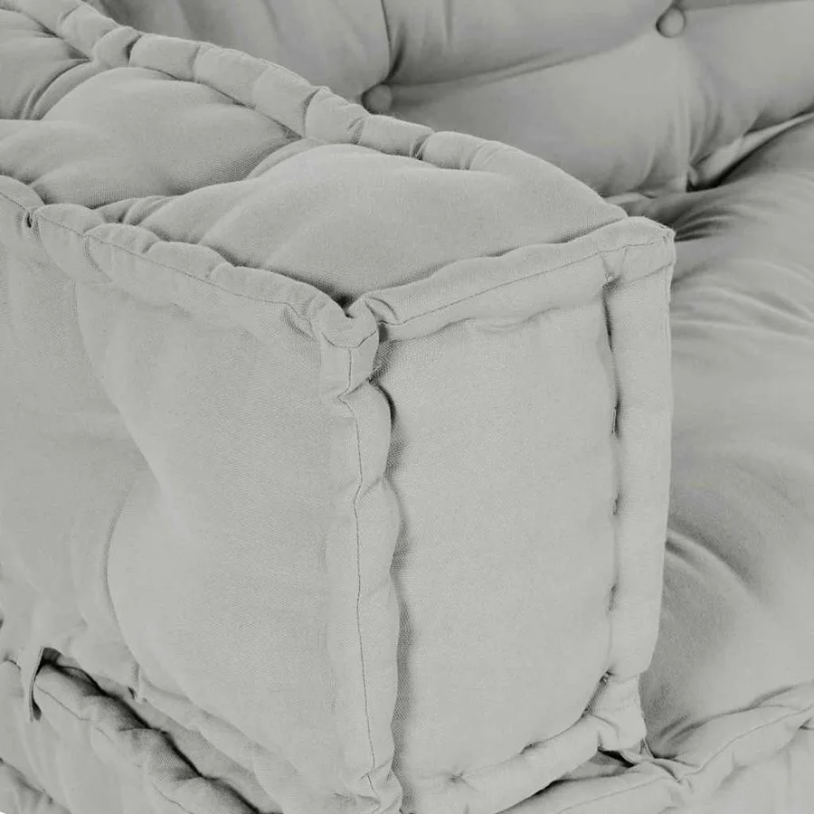 Coussin de canapé sur palette 3 pcs Gris 120 x 80 x 38 cm Tissu - 6