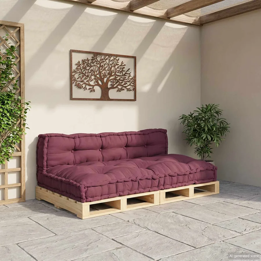 Coussin de canapé sur palette 2 pcs Marron 120 x 80 x 38 cm - 3