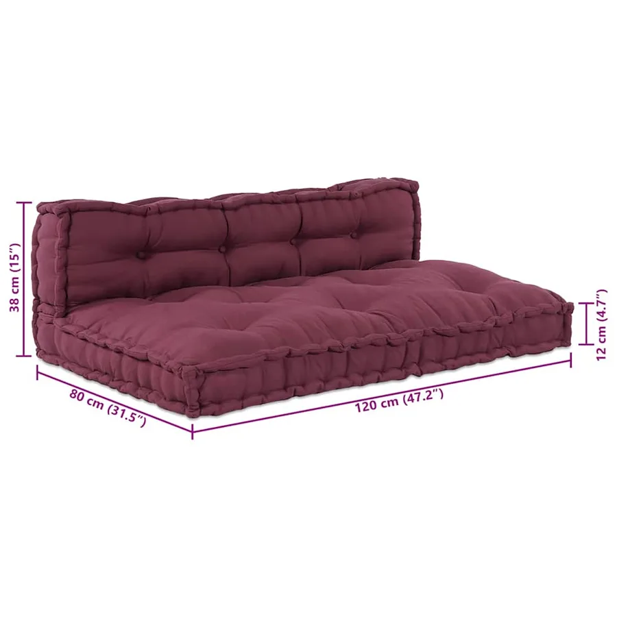 Coussin de canapé sur palette 2 pcs Marron 120 x 80 x 38 cm - 8