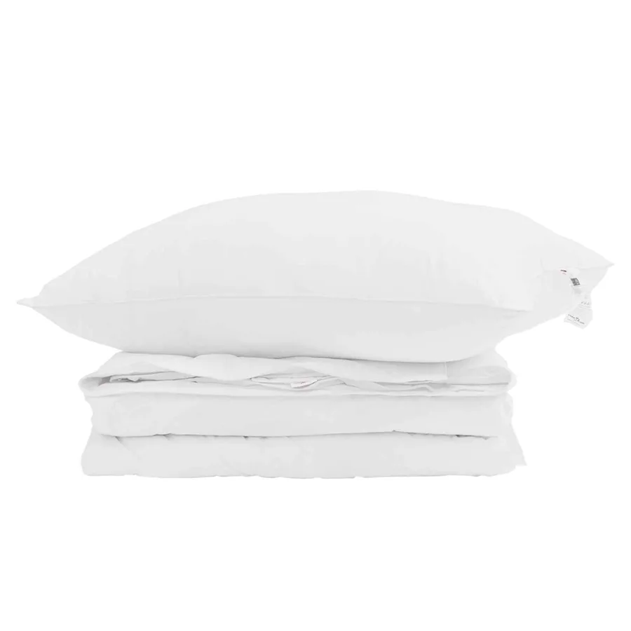 Duvet 2-en-1 avec oreiller 2 pcs Blanc Plume de canard - 2